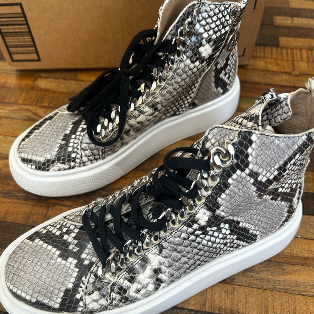 Wishbone Snakeskin High-Top Sneakers
